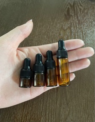 茶色 遮光 避光 迷你滴管玻璃樽 精油調配瓶 精華液 分裝瓶 1 2 3 5ml