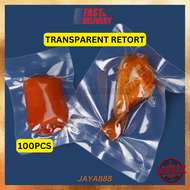 100pcs Retort Transparent Foil Vaccum Bag Pouch High Temperature 130℃ Sterilization/Retort Pouch