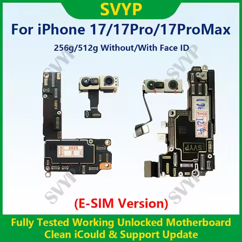 Fully Tested 100%Working Motherboard For iPhone 17 Pro Max Mainboard With Face ID Cleaned iCloud And