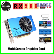 URFGE SONGREY AMD RX 580 8Gb R7การ์ดจอหลายจอ2048SP 256bit GDDR5 6 HDMI หลายหน้าจอประกบการ์ดจอ GPU EDID BXFDE