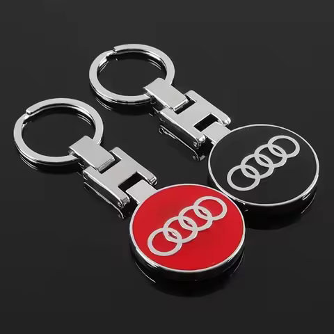 High Quality Metal Car Logo Keychain Key Holder for Audi A1 A4 A6L A8L Q3 Q5 Q7 RS4 RS6 R8 TTS S2 S4