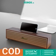 Classic Genuine Wood Bluetooth Speaker G11A Kisonli Retro With Phone Holder - XOBOX