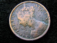 香港銅幣-1901年(大清光緒廿七年)英屬香港(British Hong Kong)一仙(Copper Cent)銅幣(英女皇維多利亞歌德式Gothic肖像)