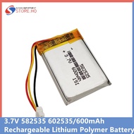 3.7V 582535  602535/600mAh Rechargeable Lithium Polymer Battery Li-ion Cell For DVR GPS LED Lights S