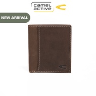 camel active Men Vertical Bi Fold Wallet Leather 3 Card Compartments Wax Buffed Finished Dark Brown (VW6802YC#DBN)