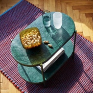 【Hübsch】－021408 翠綠大理石面金屬腳茶几 置物桌 邊几