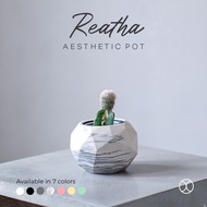 Concreate LIVING Cactus Pot 8cm Reatha Home Decor 8cm Aesthetic Pot/Hydroponic Pot/Table Decoration