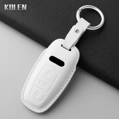 Dermis Leather Car Key Case Cover Shell For Audi A3 A4 B9 A6 A7 4K A8 E-tron Q5 Q8 C8 D5 SQ8 Protect