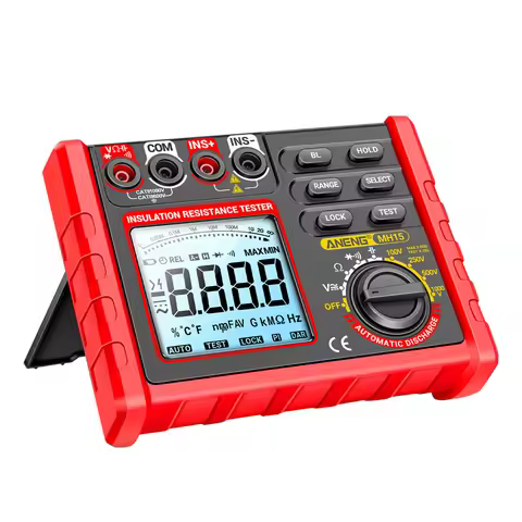 MH15 Insulation Resistance Tester Digital Megohmmeter AC/DC Voltage 0-750V/1000V Capacitance 0-60mF 