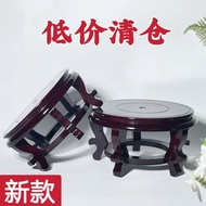 Round High Feet Solid Wood Flowerpot Vase Fish Tank Base Wine Tank Heightening Living Room Shelf Str