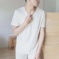 97% UMORFIL膠原蛋白素面V領短袖親膚消臭男內衣-共4色