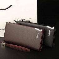 Angelwull  Men's Long Wallet Leather Wallet For Men Smart Wallet Card Holder Men's Leather Cellphone