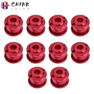 CHINK 10Pcs Single Chainring Bolts, M8 Single Speed Chainring Bolts, Durable Aluminum Alloy Lightwei