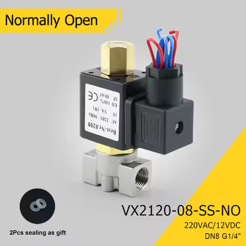 220V 12V DN8 1/4" VX2120-08-SS-NO Normally Open Stainless Steel Solenoid Valve for YDF-LOK LOK DSJ-M