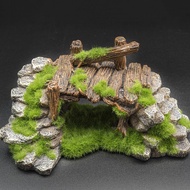 [in stock] Fish tank resin moss plush bridge fish play cave decoration aquarium decoration turtle ta