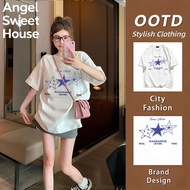 (24 Hours Delivery) Angle Official Women's Short-Sleeved Shirt New Korean Style T-Shirt Beautiful Pa