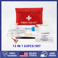 【STOCK】13 Kinds 63pcs Medical Emergency Kit Travel Emergency Kit Outdoor Survival Kit Family Medicin