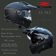 หมวกกันน็อคโมตาด&ทัวร์ริ่งZeus zs-913 สีล้วน Matt Black L