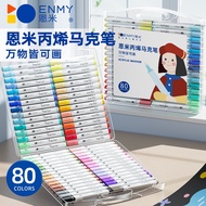 Enmy Acrylic Marker Pen 24/48/80 Colors Non-Toxic Washable