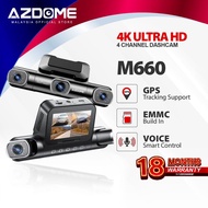 Azdome M660 4K Ultra HD 4-Channel Front & Rear & Left & Right Dash Cam Night Vision App Control Car 