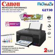 Canon PIXMA G2730 3 in 1 AIO Print/Scan/Copy Refill Ink Tank Printer