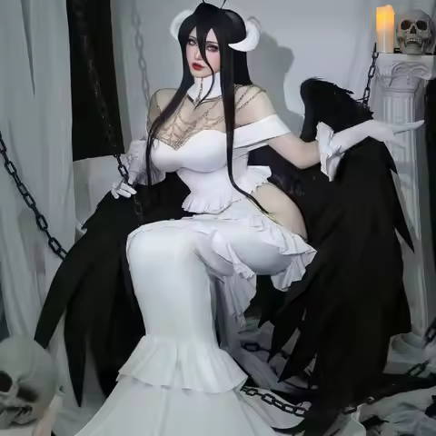 Anime Overlord Albedo Cosplay Costumes OVERLORD Dresses Cosplay Shoes Horns Uniform Wings Women Wigs