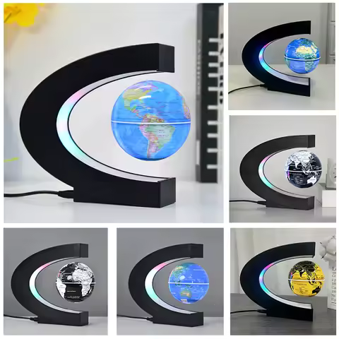 Novelty Ball Light Floating Magnetic Levitation Globe LED World Map Electronic Antigravity Lamp Home
