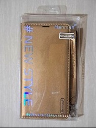 (新年清倉) Hanman Samsung A53 5G 三星手機翻蓋仿皮保護套 (土豪金) 連手鏈掛繩