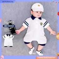 Cotton Newborn Baby Boy Short Sve Jumpsuit  Shirt Jumpsuit Handsome Boy Baby Clothes