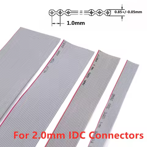 1Meter 1.0mm Pitch Grey Flat Ribbon Cable For IDC 2.0MM FC Connector 10P/12P/14P/16P/20P/34P/40P 28A