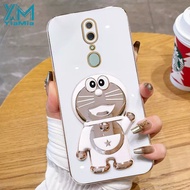 YiaMia เคสโทรศัพท์แฟชั่นสำหรับ OPPO F5 F7 F11 F9 F11 Pro ตัวชุบโลหะหรูหรา Tinkling Cat พับเป็นขาตั้งซิลิโคนนิ่ม