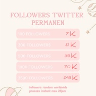 FOLLOWERS TWITTER| PROSES INSTANT| TERMURAH & BERGARANSI