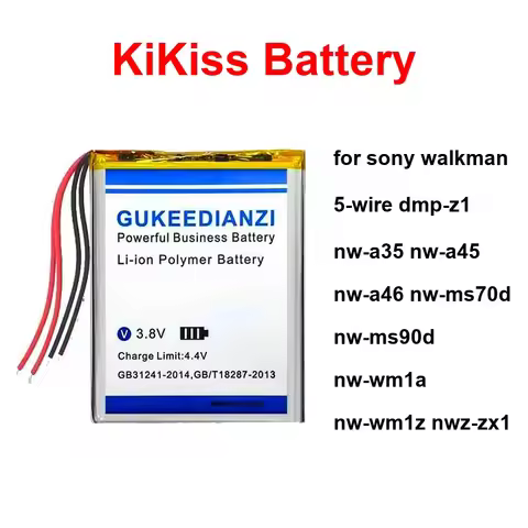 Battery LIS1626HNPC LIS1623HNPC For Sony Walkman 5-Wire Dmp-Z1 NW-A35 NW-A45 NW-A46 NW-Ms70d NW-Ms90