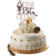 Espresso Martini Cake Topper, Brown Glittering a Tiny Bit Older Cake Topper with Goblet Design Espre