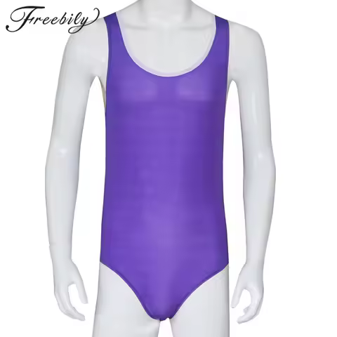 Swimwear Mens Wrestling Singlet Swimsuit High Cut Swim Bodysuit Gymnastics Leotard Bodysuit Bathing 