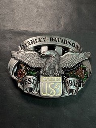 哈利銀彩色玫瑰飛鷹皮帶扣Harley Davidson Belt Buckle
