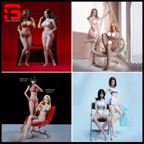 Tbleague Phicen 1/6 Female Super-Flexible Body With Head Sculpt Suntan Pale Large/Small Breast Actio