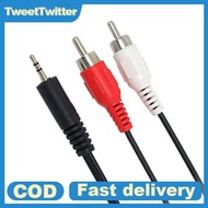 TweetTwitter 1.2m 3.9 Feet 3.5mm Plug Jack to 2RCA Male Audio Cable Splitter Phone to Speaker MY
