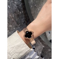 Van Cleef & Arpels  Alhambra A13 Women's Black Dial Watch Elegant, Simple and Elegant，Rose Gold Stai