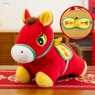 Horse Doll Vivid Facial Features Plush Traditional Zodiac Horse Plush Toy with Lucky Bag Auspicious 
