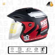 Helm Ukuran Besar XL XXL Motif NSS Black Red Doff