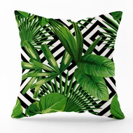 SG - Cushion Cover 45x45cm Decorative Botanical Theme Printed Cushion Cover Sofa Throw Pillowcase - 