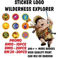 WILDERNESS EXPLORER UP BADGES IRON ON PATCHES TAMPAL SENDIRI GUNA IRON