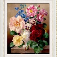 MAWAR Peony cross stitch 14ct 11ct rose cross stitch package