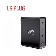 135W PD GAN Fast Charger USB Type C QC30 แล็ปท็อปแบบพกพาเครื่องชาร์จติดผนังพลังงานสูงโน๊ตบุ๊คปลั๊กชา