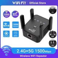 1500Mbps wireless WiFi repeater Dual Band 5Ghz 2.4Ghz WiFi Signal Amplifier WiFi Router with 6-Anten