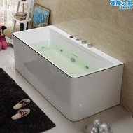 小戶型家用浴缸壓克力單人長方型浴缸家用小尺寸日式創意彩色浴缸