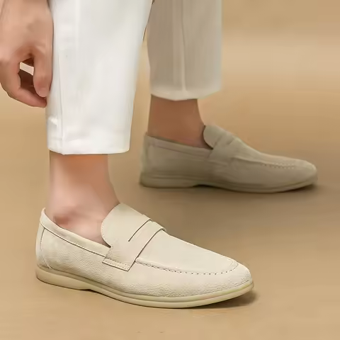 Social Suede Driving Shoes Genuine Leather Men Casual Shoes Luxury Brand Soft Men Loafers Moccasins 
