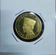 Koin emas gold coin 100 tahun bung karno 6 juni 1901 2001 Soekarno