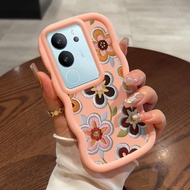 HP Case For VIVO V29 5G V29 Pro 5G Case Flower Embroidery Needle Pattern Soft Silicone Softcase Maca